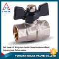 Válvula de esfera de bronze TMOK Borboleta / T alça Fêmea BSPP Furo cheio sanitário forjado WOG600 válvula de corte de água CW617n